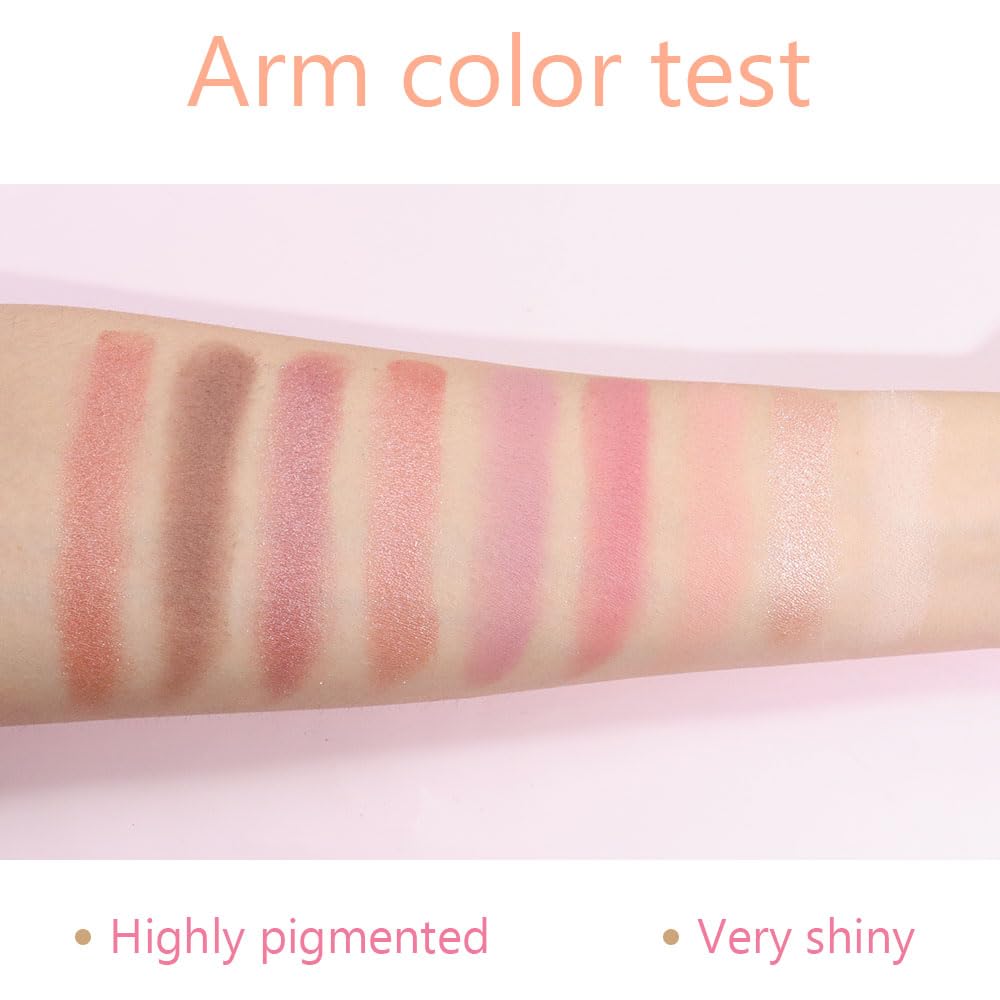 CAKAILA 9 Colors Colorful Eyeshadow Palette Makeup,Rose Gold Brown Purple Nude Matte Shimmer Neutral Eye Shadow Powder Palette,Naturing-Looking Long Lasting Waterproof