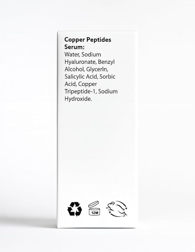 HÈLIKA Copper Peptides Serum for Face – Anti-Aging & Skin Repair Serum with Hyaluronic Acid – Tightens, Firms & Boosts Collagen – Fragrance-Free, Made in USA – 1 fl oz