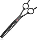 JASON Dog Grooming Chunker Scissors - 7" Professional Thinning Shears Black