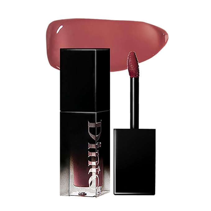 DINTO Blur-Glowy Lip Tint (204 Modestia) – Dewy Finish Glowy Korean Lip Tint, Long Lasting All Day Stain, Muted Neutral Red, Vegan & Cruelty-Free, 0.11 fl oz