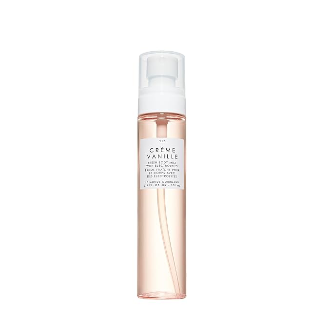 Le Monde Gourmand Crème Vanille Fresh Mist for Women, Hydrating Body Spray with Electrolytes, Vanilla Brown Sugar Amber Scent, Vegan & Cruelty Free, 3.4 fl oz (100 ml)