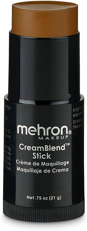 Mehron Makeup CreamBlend Stick | Face Paint, Body Paint, & Foundation Cream Makeup | Body Paint Stick Perfect for Halloween.75 oz (21 g) (Dark 1)