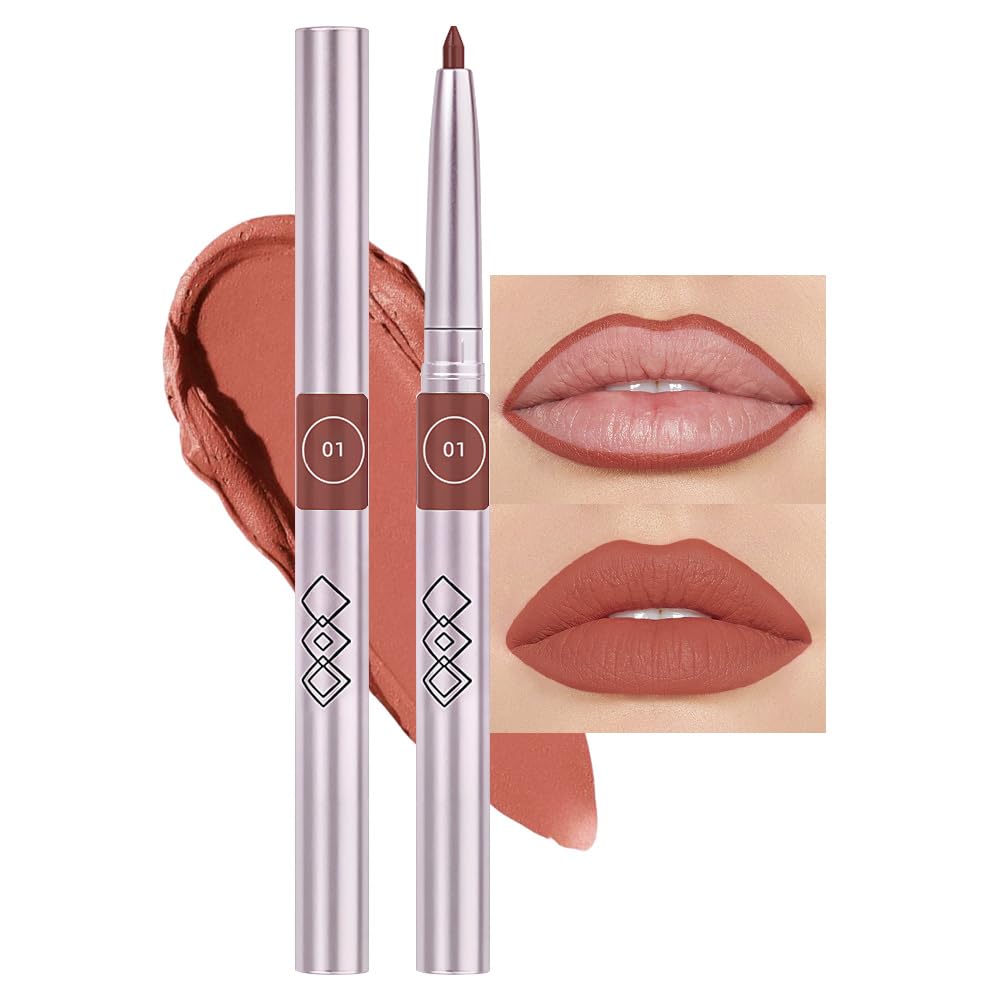 FeiCuiYun Retractable Lipliner Pencil Waterproof Makeup for Lip Liner and Eye Liner, Smooth and Creamy, Long Lasting Matte Finish, Vegan Beauty, Matte Velvet Pigmented Lip Liner, (01#Cream Orange, 1)