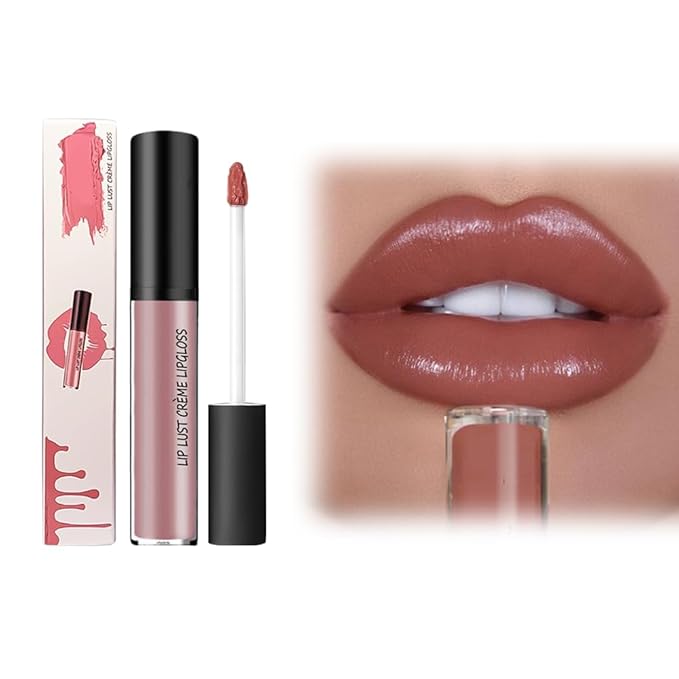 Fauppt 12 Color Cream Lip Gloss, 2024 Upgraded Waterproof Long-Lasting Moisturizing Lip Gloss, Non-Stick to Cup Natural Jelly Lipstick for Women Home Travel (#07, 1pack)