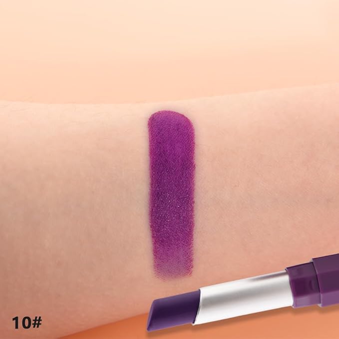 IATMOMOD Plum Purple Cream Matte Lipstick Stick 10#, Longwear Full Coverage Velvet Lip Color, Waterproof Multi-Use Lip & Cheek Makeup for Party & Daily Wear, Labial con color mate para uso diario