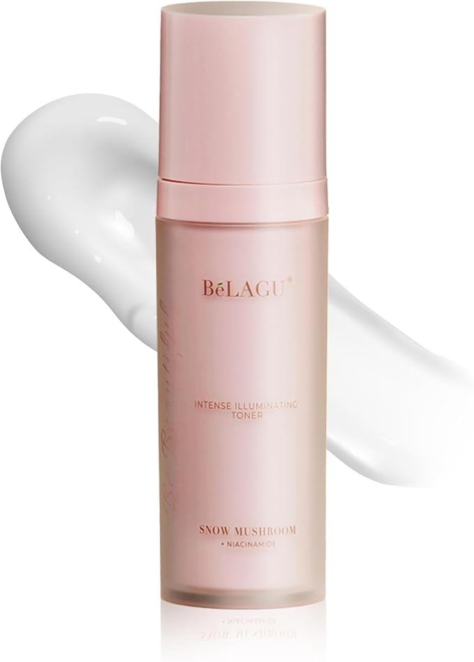 BeLAGU Intense Illuminating Toner - Hydrating Face Toner with Niacinamide & Snow Mushroom - Water-Based Moisturizing Facial Liquid that Helps Retain Natural Moisture and Refresh Skin - 3.4 fl Oz