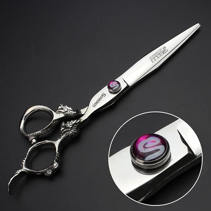 5.5/6 /7 Inch Purple Dragon Knight Professional Japanese Hair Scissors Barber Scissors Set (7 inch 3pc)