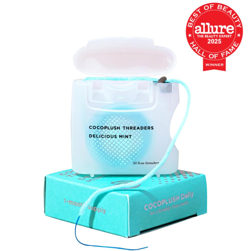 CocoPlush Floss Threaders by COCOLAB, Mint Scent, 30ct, 1-Pack