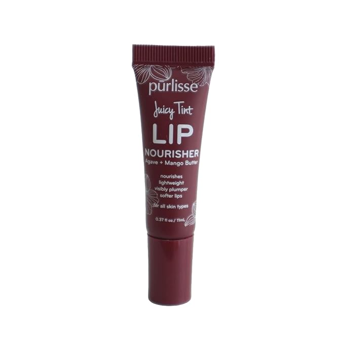 pūrlisse Juicy Tint Moisturizing Tinted Lip Balm for Women - Hydrating Tinted Lip Balm for Dry Lips - Enriched with Shea Butter & Jojoba Oil for Plumper Soft Lips - Plum Shine (.38 oz)