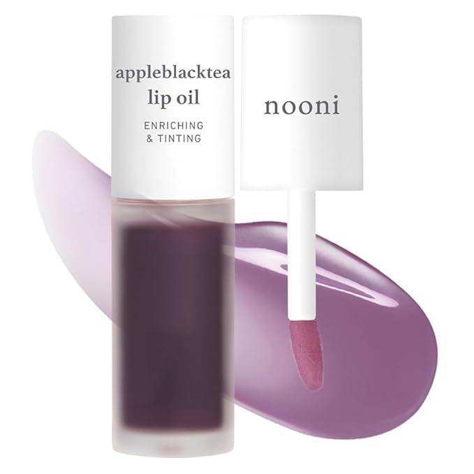 NOONI Korean Lip Oil - Appleblacktea - Plumping & Hydrating Tinted Gloss