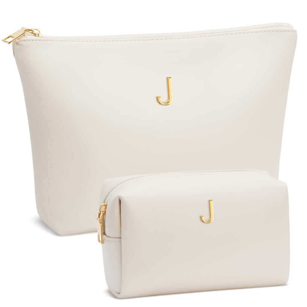 CLOUDWINGS Gifts for Women Girls Personalized Initial Travel Makeup Bag