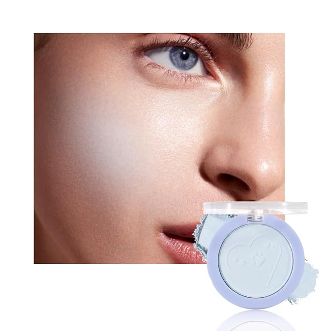 HHLTOH Matte Blush Powder for Cheeks, Cruelty Free Makeup – Long Lasting Natural Face Blusher Makeup, Lightweight Blendable Cheek Color Palette for Women All Skin Tones - #03 Pastel Blue