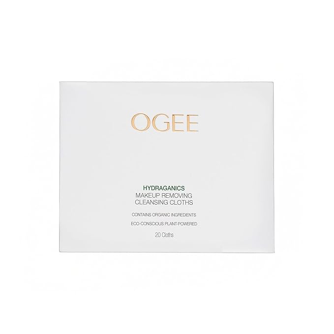 Ogee Gentle Makeup Remover Wipes, Facial Cleansing Cloths (20ct)