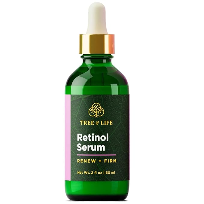 Tree of Life Retinol Serum for Face - Brightening and Hydrating Face Oil for Dark Spots and Fine Lines - Suitable for Sensitive Skin - Dermatologist Tested Skin Care - 2 Fl Oz