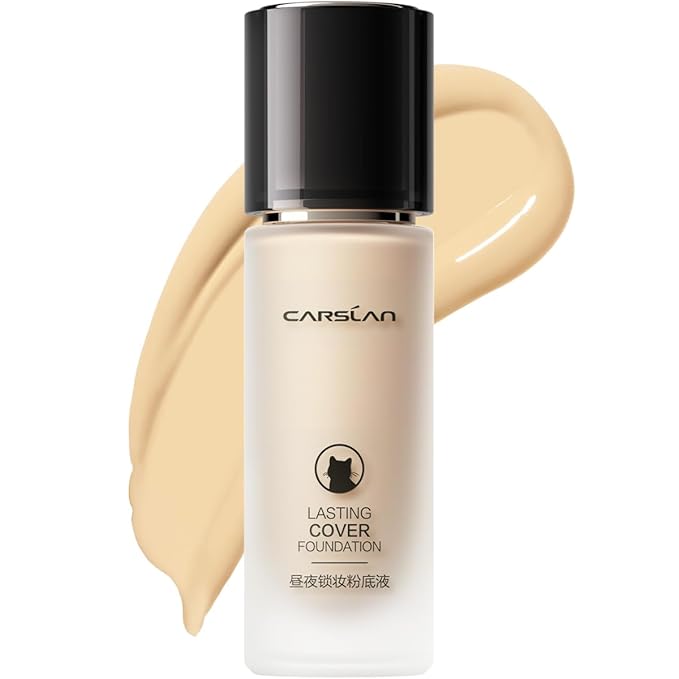 CARSLAN Lasting Cover Foundation for Full Coverage with 24H Matte Wear, W01