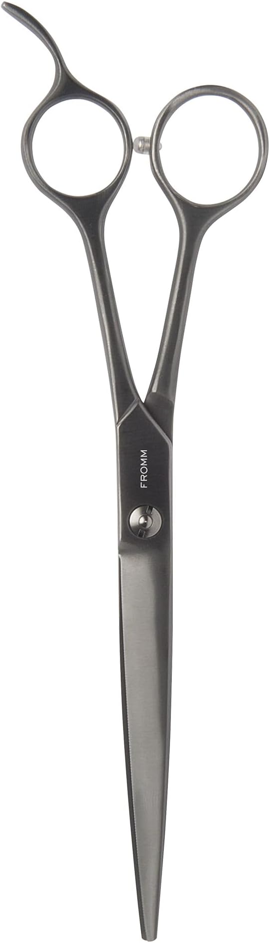 Fromm Professional Invent 7.25" Precision Scissors Over Comb Cutting Barber Shears in Gunmetal Heat Treated Steel Scissors with Opposing Handle, Beveled Blade, Smooth Edge for Crisp Lines