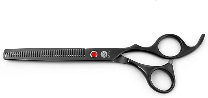 Purple Dragon 7" Dog Grooming Scissors Set with Rhinestone Accent - Gray