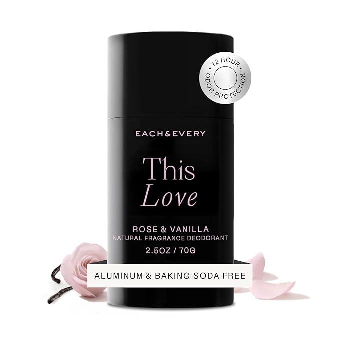 Each & Every Natural Deodorant, EWG Verified & Vegan (2.5oz)