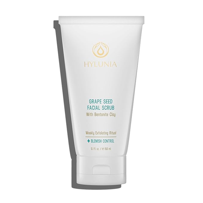 Hylunia Skincare Grape Seed Facial Scrub, 5.1oz