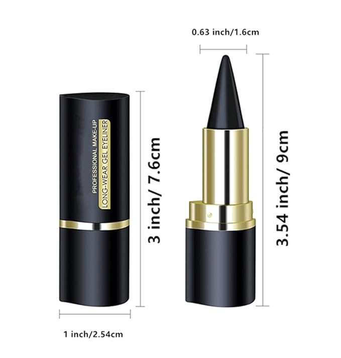 Go Ho 2 PCS Black Gel Eyeliner Stick,Natural Black Eyeliner Cream,Cat Eye Eyeshadow Crayon,Smooth Gel Liner Pen,Eye Liner Face Paint Stick Halloween Goth Makeup Set