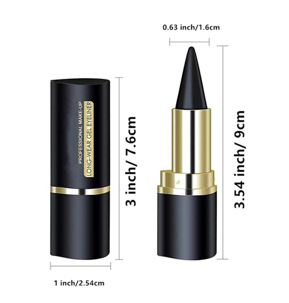 Go Ho Black and Brown Gel Eyeliner Stick,Black Eye Liner Halloween Makeup, Soft and Smooth Eyeliner Makeup for Women,Easy Apply and Remove