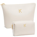 CLOUDWINGS Gifts for Women Girls Personalized Initial Travel Makeup Bag