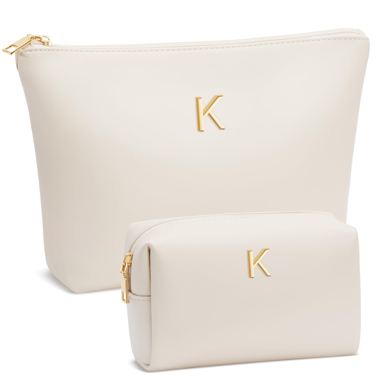CLOUDWINGS Gifts for Women Girls Personalized Initial Travel Makeup Bag