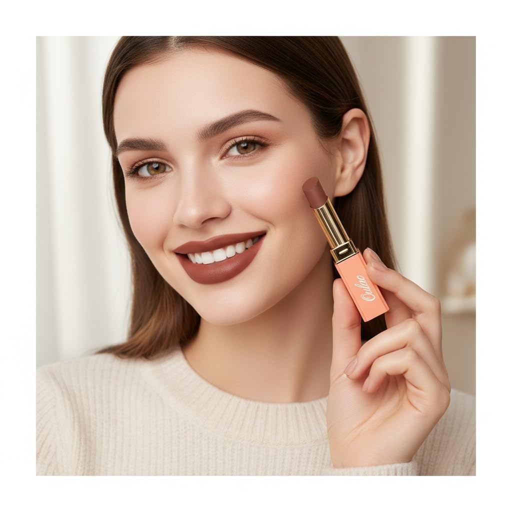 Oulac Color Rich Satin Lipstick - Medium Brown Full Coverage Lip Color, Creamy Silky-Smooth, Moisturizing, Satin Matte Finish, Infused With Shea Butter, Vegan & Clean Beauty, 4g, SG15 Barbara