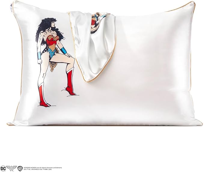 Kitsch x Wonder Woman Satin Pillowcase, Size 19x26 - Believe in Wonder