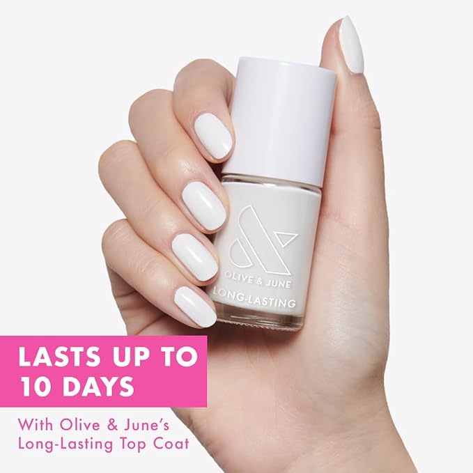 Olive & June Long Lasting Nail Polish, HD Crisp White
