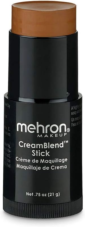Mehron Makeup CreamBlend Stick | Face Paint, Body Paint, & Foundation Cream Makeup | Body Paint Stick Perfect for Halloween.75 oz (21 g) (Medium Dark 4)