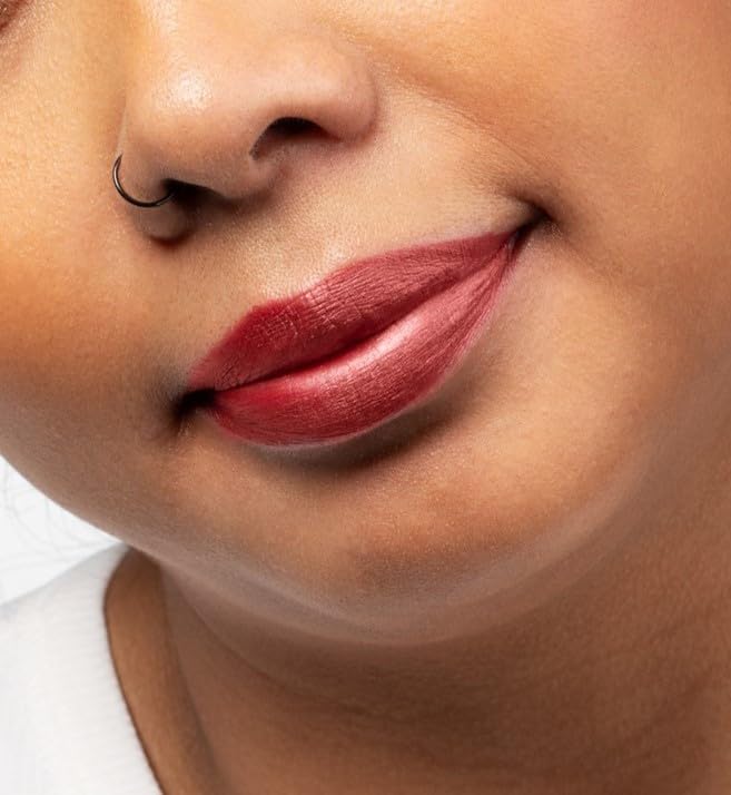 Aromi Candy Apple Metallic Liquid Lipstick, Dark Red Shade
