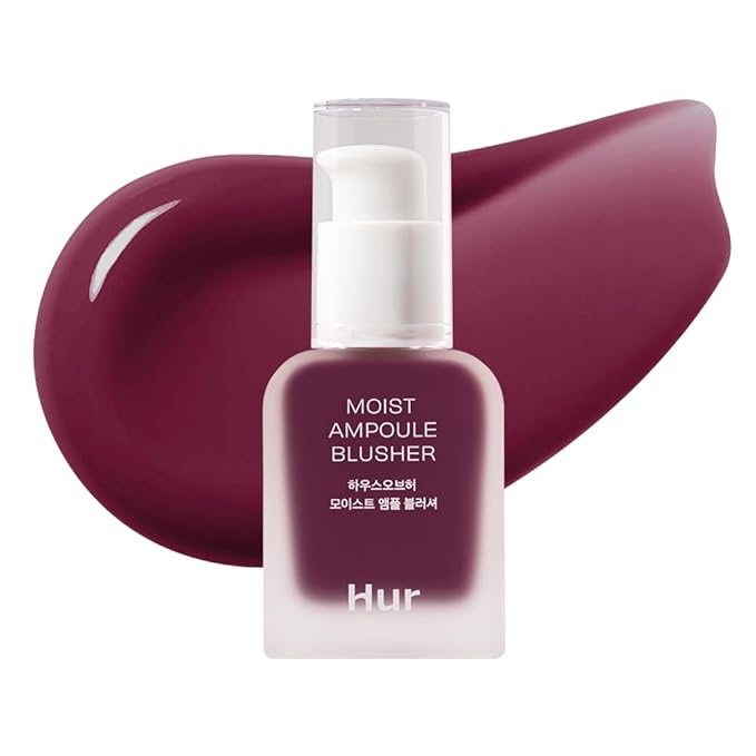 House of Hur Moist Ampoule Blusher with 50% Moisture Essence | Hydrating & Long-Lasting Blush | 0.68fl.oz (9 Shades) (Pink Rosie)