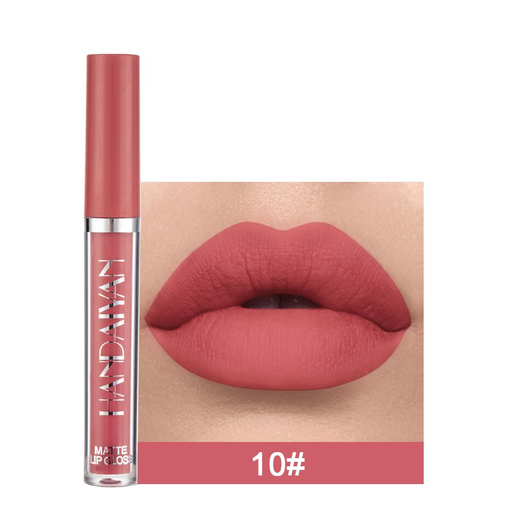 BestLand 3Pcs Matte Liquid Lipstick Set for Women - 24H Transfer-Proof, Moisturizing & Non-Sticky Lip Gloss I Soft Peach, Dusty Plum, Muted Rose I Vegan + Cruelty-Free for Daily & Party