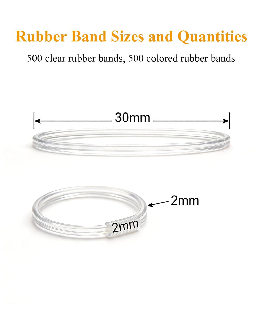 Hair Wax Stick, Hair Ties Set - Frizz Control, Smooth Flyaways, French Braid - 500 Clear Elastics & 500 Colorful Rubber Bands - Styling Accessories for Girls, Kids Daily Hairstyle DIY