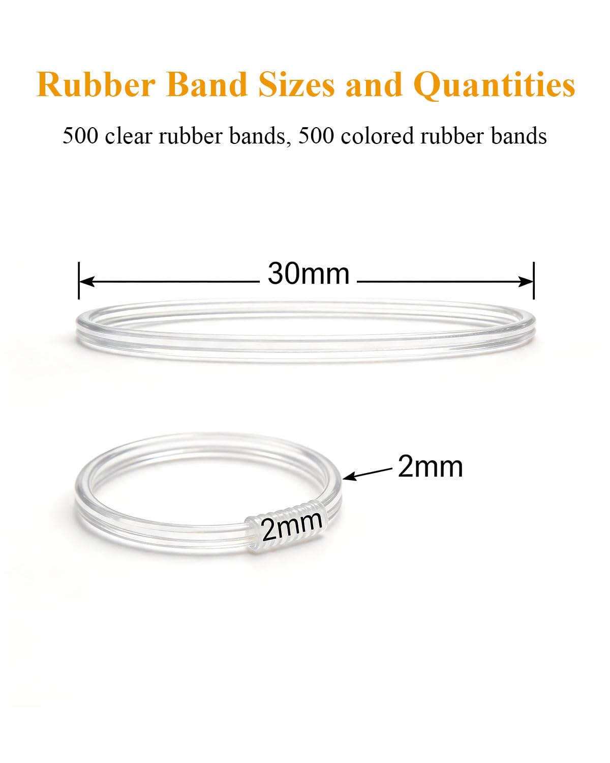 Hair Wax Stick, Hair Ties Set - Frizz Control, Smooth Flyaways, French Braid - 500 Clear Elastics & 500 Colorful Rubber Bands - Styling Accessories for Girls, Kids Daily Hairstyle DIY