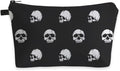 Loomifang Small Makeup Bag Cosmetic Bag for Women, Pretty Design Organizer Case with Zipper Closure, Lightweight and Water-Resistant Make Up Bag - 8.65"x 5.35" x 7.08"（Skull）