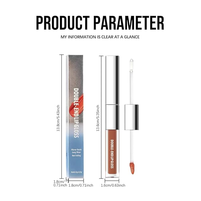 Hxssll Dual-Ended Lip Stain & Lip Oil – 2-in-1 Matte Color and Hydrating Gloss, Long-Lasting Non-Sticky Lip Tint, Nourishing Moisture & Glassy Shine for Day-to-Night Looks 03#