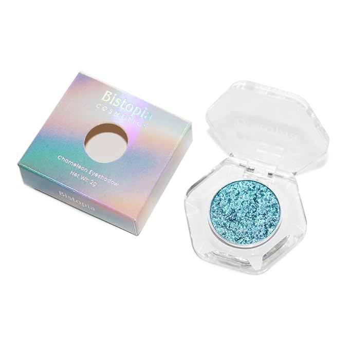 Bistopia Holographic Glitter Single Eyeshadow, Pearlescent Shimmer Metallic Cream Powder Eye Makeup, Blendable Long Lasting Waterproof, Multi-Use Face Highlighter, 2g (Stellar)