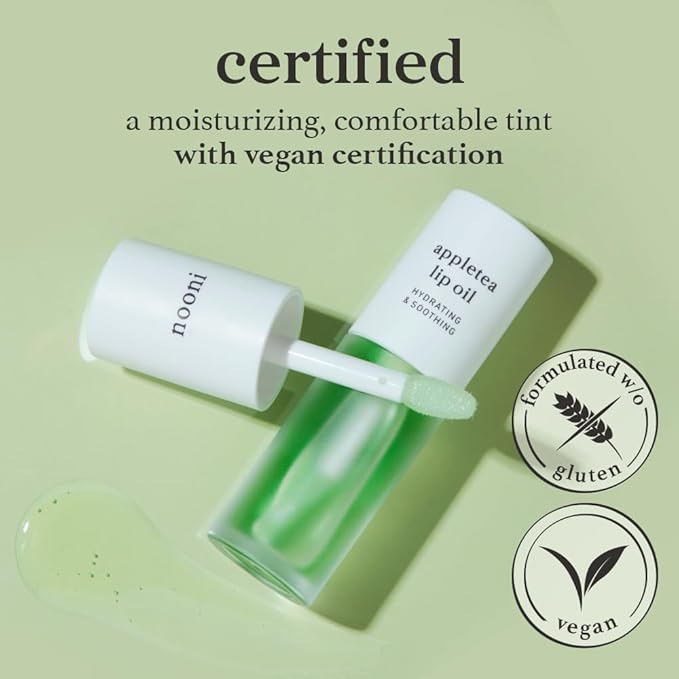 NOONI Korean Lip Oil - Appletea - Plumping & Hydrating Tinted Lip Gloss
