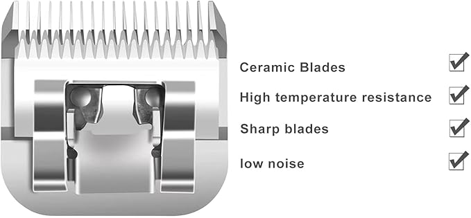 Replacement Ceramic Blades Set,Compatible with Andis,Oster 76,Wahl KM10
