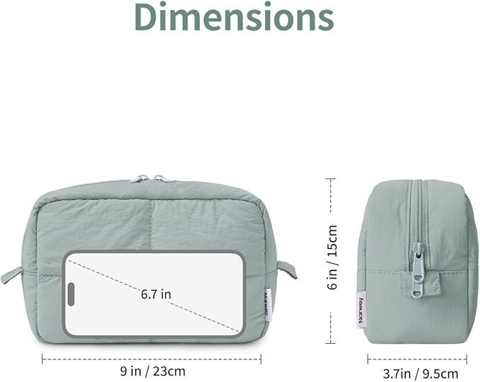 Narwey Puffy Makeup Bag Travel Toiletry Bag, Cute Cosmetic Bag for Women