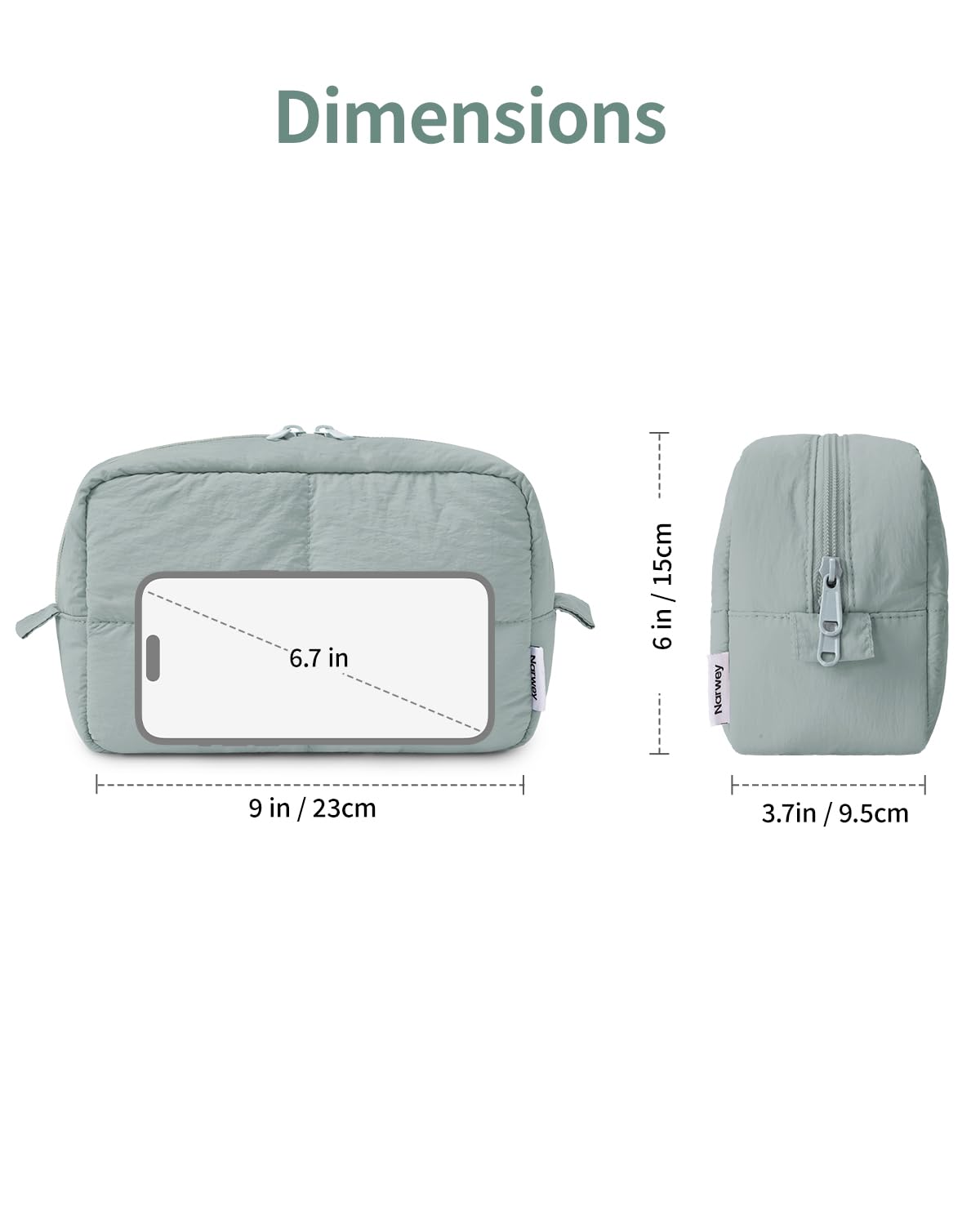 Narwey Puffy Makeup Bag Travel Toiletry Bag, Cute Cosmetic Bag for Women