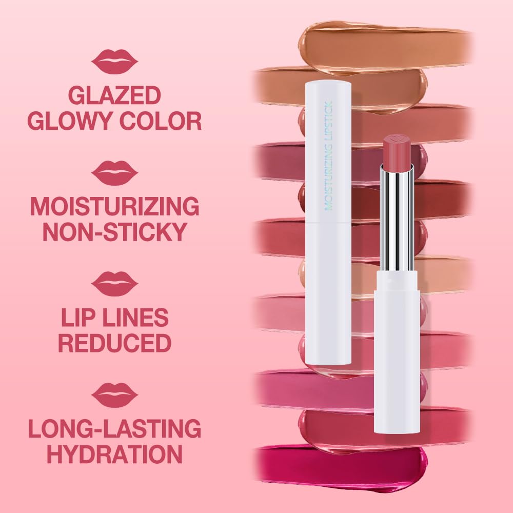 HHLTOH 1Pcs Tinted Lip Balm Moisturizing Lipstick – Waterproof Hydrating Matte Lip Balm for Women, Creamy Natural Color Stain for Dry Lips,Soft Matte Finish with Subtle Scent (#09 Peach Pink)
