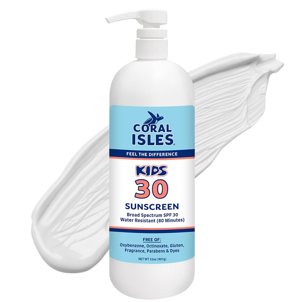Coral Isles SPF 30 KIDS Sunscreen Reef Compliant Broad Spectrum 128 Fl Oz