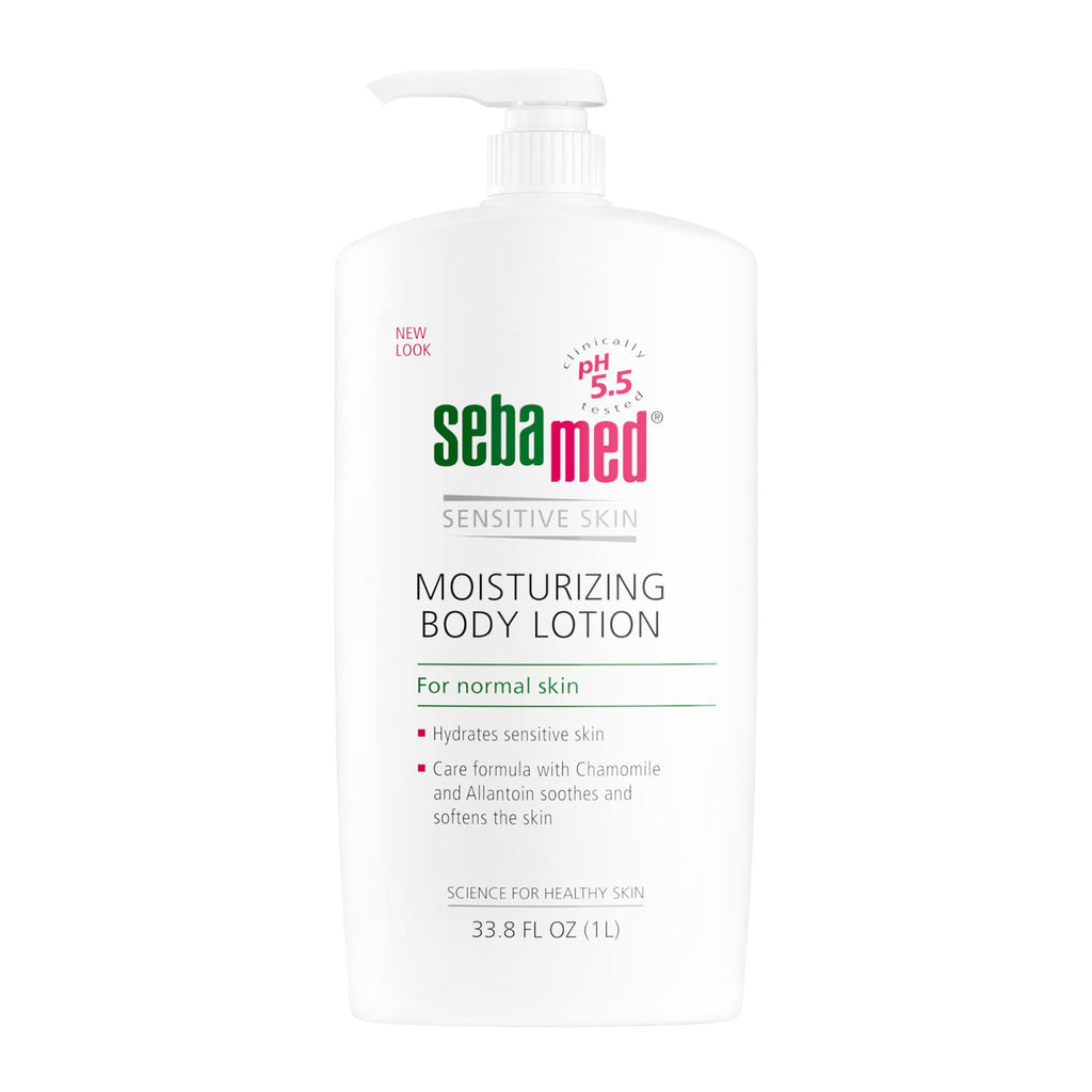 SEBAMED Moisturizing Body lotion pH 5.5 for Sensitive Skin Hypoallergenic Dermatologist Recommended Hydrating Moisturizer 33.8 Fluid Ounces (1 Liter)