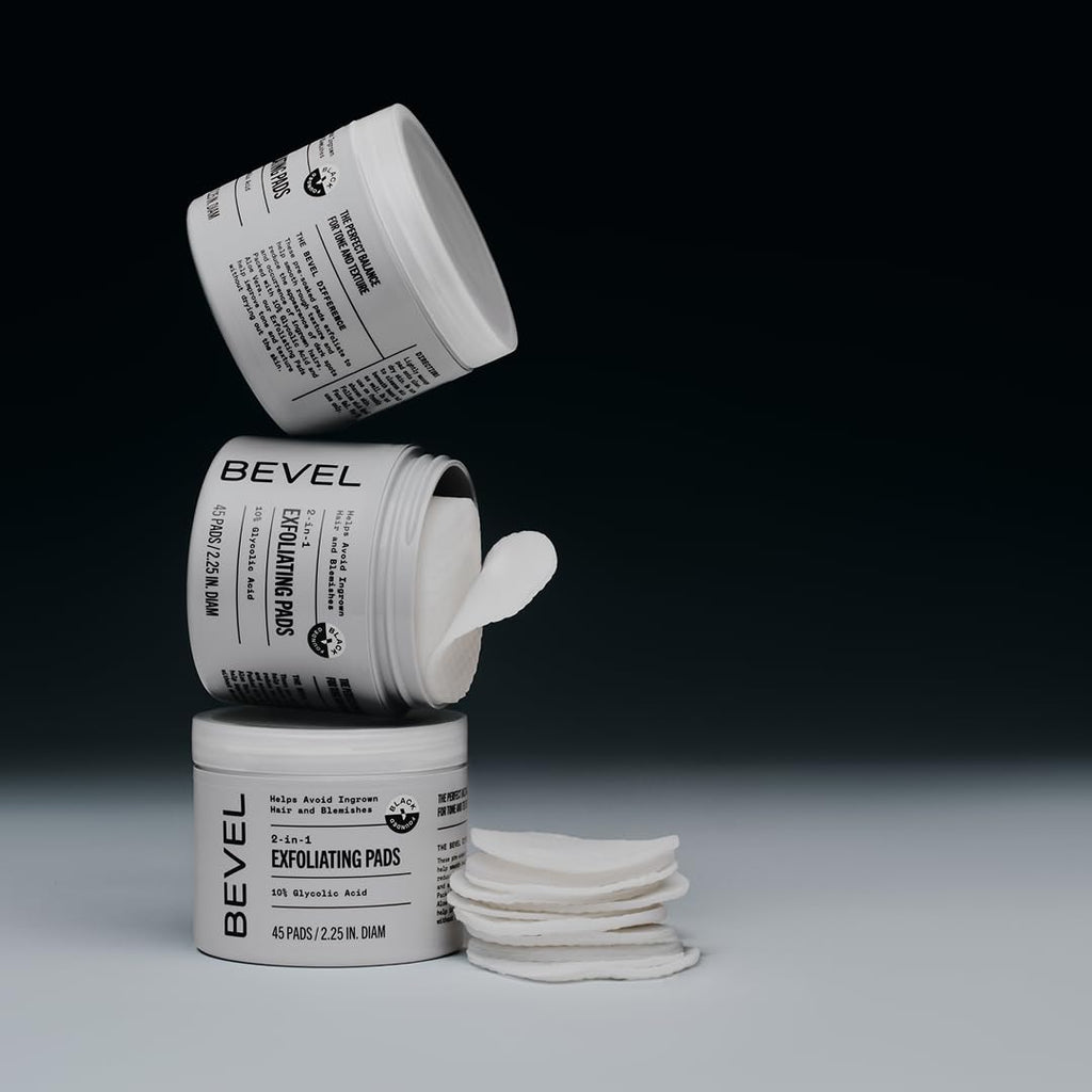 Bevel 10% Glycolic Acid Toner Pads for Face, Helps Remove Dead Skin Cells