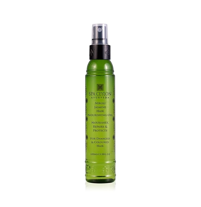 SPA CEYLON Neroli Jasmine Hair Nourishing Oil with Ayurvedic WonderHerbs | For Damaged and Coloured Hair | Infused with Fragrant Scents of Jasmine