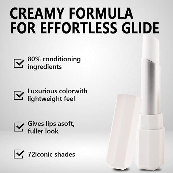 White Cream Matte Lipstick Stick 02#, Longwear Full Coverage Velvet Lip Color for Women, Waterproof Multi-Use Lip & Cheek Makeup Stick for Halloween & Party Makeup, Lápiz labial mate en crema blanco