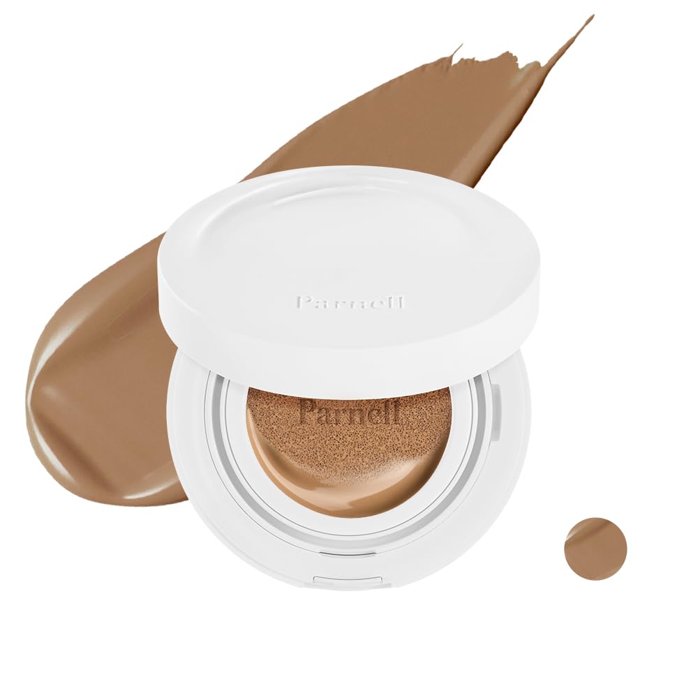 Parnell Cicamanu Serum Cushion 59N Ebony 0.52 fl oz | Hydrating Serum Foundation for Soothing, Pore Blurring & Radiant Glass Skin | Lightweight Korean Cushion for Sensitive Skin | K-Beauty